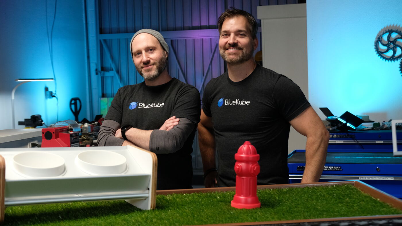 Blake at BlueKube with the Kibble Katcher
